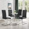 Yaheetech Lot de 6 Chaises de Salle à Manger en Simili cuir Capacité 135 kg Hauteur Assise Rembourré 50cm Noir