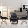 Lot de 4 chaises de salle à manger rétro avec pieds en métal pour salle à manger, chambre à coucher, salon