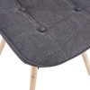 IDIMEX Lot de 4 chaises Cesar pour Salle à Manger ou Cuisine avec 4 Pieds en Bois Massif et Assise capitonnée, revêtement Tissu Gris