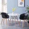 GrandCA HOME Chaises de Style Nordique Lot de 4,chaises de Salle à Manger Fauteuils avec Pieds en Bois Massif,Chaise de Salon Chaise de Cuisine Chaise de Bureau (Noir)