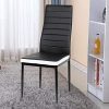 Flyelf Lot de 2 Chaises de Salle à Manger, Dossier Haut Siège Large, Meubles de Salle à Manger de Cuisine, Cuir + Acier Inoxydable (Noir-Blanc, 2)