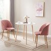 FATI Chaise de Salle à Manger Chaise de Bureau Fauteuils en Velours, Pieds en Métal (Rose, 1)