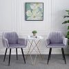 Lot de 2 Chaises de Salle à Manger Chaise Velours Chaises Scandinaves Fauteuil Chaise de Cuisine Rembourrée en Tissu Chaise de Salon Rétro, Gris