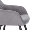 EUGAD Lot de 6 Chaises Salle à Manger Design Rétro Assise en Lin Pieds en Métal Gris Clair Chaises de Cuisine 0641BY-6
