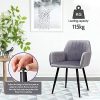 Lot de 2 Chaises de Salle à Manger Chaise Velours Chaises Scandinaves Fauteuil Chaise de Cuisine Rembourrée en Tissu Chaise de Salon Rétro, Gris