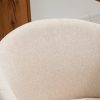 HOMCOM Chaises de Visiteur Design scandinave - Lot de 2 chaises - Pieds inclinés effilés Bois Caoutchouc - Assise Dossier accoudoirs ergonomiques Aspect Lin Beige