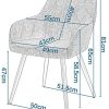 EUGAD Lot de 6 Chaises Salle à Manger Design Rétro Assise en Lin Pieds en Métal Gris Clair Chaises de Cuisine 0641BY-6