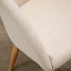 HOMCOM Chaises de Visiteur Design scandinave - Lot de 2 chaises - Pieds inclinés effilés Bois Caoutchouc - Assise Dossier accoudoirs ergonomiques Aspect Lin Beige
