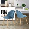 Herbalady Un ensemble de chaises de salle à manger en velours au design simple et élégant, qui peut parfaitement correspondre à votre salle à manger, salon ou chambre à coucher (bleu, 2)