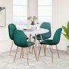 51v2PyqjimL._AC_.jpg GOLDFAN Lot de 4 Chaises de Salle à Manger Chaises en Velours Fauteuil Rembourré Chaise de Cuisine Salon avec Pieds en Métal Vert
