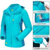51v70Hh9PzL._AC_.jpg CAMEL CROWN Veste Softshell Femme Imperméable 3 en 1 Veste Zippe Ski Coupe Vent avec Plusieurs Poches Polaire Détachable pour Hiver Automne
