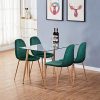 51vCZFDrv5L._AC_.jpg GOLDFAN Lot de 4 Chaises de Salle à Manger Chaises en Velours Fauteuil Rembourré Chaise de Cuisine Salon avec Pieds en Métal Vert