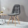 IDIMEX Lot de 4 chaises Cesar pour Salle à Manger ou Cuisine avec 4 Pieds en Bois Massif et Assise capitonnée, revêtement Tissu Gris