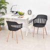 51xTtPJk-vL._AC_.jpg HOMCOM Lot de 2 chaises de Salle à Manger, Chaise de Cuisine, Design élégant Moderne, Pieds antidérapants métal, Dossier Large accoudoirs ergonomiques, Grand Confort, 58 x 53 x 81,5 cm, Noir