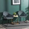 HOMYCASA Fauteuil Ensemble de 2 Chaises de Salle à Manger pour Salle à Manger Design Moderne Mid-Century Tissu Chenille (JOKIC Gris)