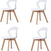 555 Lot de 4 chaises de salle à manger/café avec 555 Lot de 4 chaises de salle à manger/café avec dossier ajouré - en bois massif, structure stable