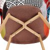 VADIM Lot de 2 chaises de Salle à Manger en Patchwork, chaises de Salon, fauteuils Multicolores avec Dossier en Lin, Tissu et Bois, Style Pieds en métal, Multicolore