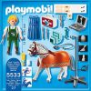 61F4TzAwKTL._AC_.jpg Playmobil - A1502721 - Jeu De Construction - Vétérinaire Avec Cheval