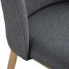 Homcom Lot de 2 chaises de Salle à Manger Chaise de Salon Pieds en métal Imitation Bois 50 x 58 x 85 cm Gris