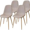 Albatros Chaises de Sale à Manger rétro FANO Lot de 4 chaises, Beige, testées par SGS