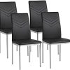 Albatros Verona Lot de 4 chaises, Noir, Pieds Chrome, SGS Albatros Verona Lot de 4 chaises, Noir, Pieds Chrome, SGS Tested