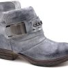 Angkorly - Chaussure Mode Bottine Motard Couverte Femme Boucle lanière tressé Talon Bloc 3.5 CM - Intérieur Légèrement Fourrée