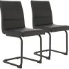 Asukale Lot de 2 chaises de salle à manger avec pieds en métal Noir