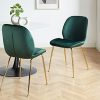 BAÏTA Gisel Lot de 2 chaises, Velours Vert, L48cm BAÏTA Gisel Lot de 2 chaises, Velours Vert, L48cm