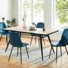 BAÏTA Lena Lot de 4 chaises, Velours, Bleu, h86cm