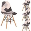BenyLed Lot de 4 Chaises de Salle à Manger Rétro Patchwork Chaise Tissu Salle à Manger Chaise pour Cuisine Salle à Manger (Noir)