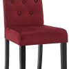 CLP Chaise De Salle A Manger Cello en VeloursI Piètement en Bois De Pin I Dossier Capitonné I Confort Et Stabilité Assurés, Couleur:Rouge, Couleur du Cadre:Noir