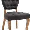 CLP Chaise De Salle A Manger Elysa en Tissu I CLP Chaise De Salle A Manger Elysa en Tissu I Chaise avec Assise Et Dossier rembourrés I Style Chesterfield I Piètement en Bois De Caoutchouc, Couleur:Gris foncé, Couleur du Cadre:Antique Clair