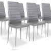 Designetsamaison Lot de 6 chaises Salle à Manger Grises - Designetsamaison Lot de 6 chaises Salle à Manger Grises - Lena