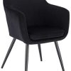 E-starain 1 Pièce Chaise de Salle à Manger Chaise de E-starain 1 Pièce Chaise de Salle à Manger Chaise de Cuisine Rétro Chaise de Salon Rembourrée en Velours,Pied en métal,Chaise avec Dossier et Accoudoirs,Noir