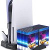 FYOUNG Support avec Ventilateur de Refroidissement Compatible avec PS5, Chargeur FYOUNG Support avec Ventilateur de Refroidissement Compatible avec PS5, Chargeur Manette Compatible avec Playstation 5, Station avec 14 Stockage pour Jeu
