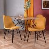 Furnish 1 Lot de 4 Chaises Scandinave Fauteuil Industriel Velours Furnish 1 Lot de 4 Chaises Scandinave Fauteuil Industriel Velours Jaune Pied Métal Salle à Manger Cuisine Salon Bureau Chambre Travail à Distance Chaise de Bureau