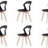 Herbalady Un lot de 4 ou 6 chaises, design simple avec dossier ouvert. Utilisé dans la salle à manger, le salon, la chambre, etc. 2 styles et plusieurs couleurs sont disponibles. (noir, 6)