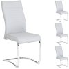 IDIMEX Lot de 4 chaises de Salle à Manger ou IDIMEX Lot de 4 chaises de Salle à Manger ou Cuisine Loano avec Assise rembourrée et piètement chromé, revêtement en synthétique Gris
