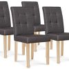 IDMarket - Lot de 4 chaises POLGA capitonnées Gris Anthracite pour Salle à Manger