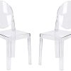 LAFII.T Lot de 2 chaises de Salle à Manger Ghost - Transparent - Style Ghost - Amovible et Non empilable - Transparent