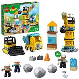 LEGO 10932 Duplo Town La Boule De Démolition Jeu De Construction avec Camion, Grue Et Bulldozer, Jouets Enfants de 2 Ans Et Plus
