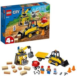 LEGO 60252 City Le Chantier de démolition, Jouet Véhicule de Chantier Grue avec Bulldozer Pelleteuse pour Enfants de 4 et +
