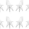 Lot de 8 Ghost Chaises en Acrylique Polycarbonate + Acier pour Salle à Manger, Salon, 46 x 40 x 86 cm, Transparent