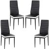Lot de Chaise de Salle à Manger, Cuir PU pour Cuisine, Salle à Manger, Jardin 48x42x97cm (Noir, 4)