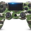 Manette sans fil pour PS4, manette de jeu pour PlayStation Manette sans fil pour PS4, manette de jeu pour PlayStation 4 avec câble USB, camouflage vert (Green Camo)