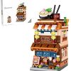 Myste Architecture Jeu de Construction, 412Pièces Japonais Street View Boutique Myste Architecture Jeu de Construction, 412Pièces Japonais Street View Boutique Ramen Maison de Ville Maquette Bâtiment Modulaire, Mini Blocs de Construction Not Compatible avec Lego