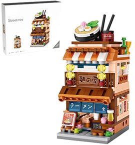 Myste Architecture Jeu de Construction, 412Pièces Japonais Street View Boutique Ramen Maison de Ville Maquette Bâtiment Modulaire, Mini Blocs de Construction Not Compatible avec Lego