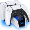 OIVO Chargeur Manette PS5, 2H Rapide Chargeur ps5 avec 2 OIVO Chargeur Manette PS5, 2H Rapide Chargeur ps5 avec 2 Types de Câble pour Manette PS5, Station de Chargement Compatible avec Manettes DualSense Playstation 5