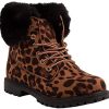 Primtex Bottines Rangers Boots fourrées Femme avec Revers Fourrure en Primtex Bottines Rangers Boots fourrées Femme avec Revers Fourrure en Simili Cuir-