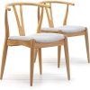 VS Venta-stock Pack 2 chaises Rustic, Couleur Chêne, Bois Massif, 55 cm (Longueur) 54,5 cm (Profondeur) 76 cm (Hauteur)
